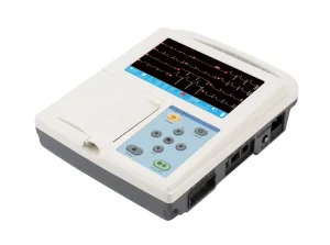 3 Canales electrocardiógrafo digital portátil Monitor de ECG con pantalla LCD gráfica Con DC/AC
