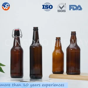 Unique Easy Flip Lid Clear Drink Beer Wine Water Bottles Fruit Bottle Glass Swing Top Bottle with Airtight Stopper