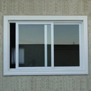 American Custom Designed Room Tempered Glass UPVC Sliding Window White PVC