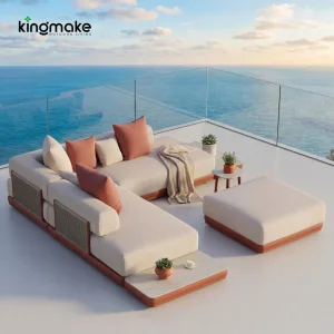 Modern L-Shape Outdoor Sofa Wicker Woven Garden Furniture for Resort Patio