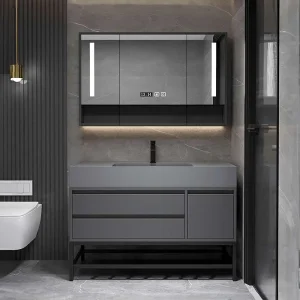 Wholesale Gray Waterproof Floating Bathroom Vanity