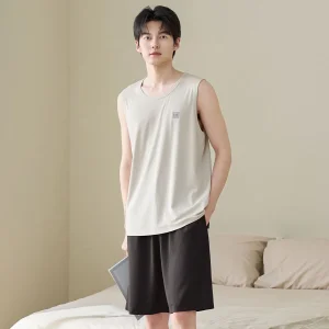 Pijama hombre chaleco shorts verano