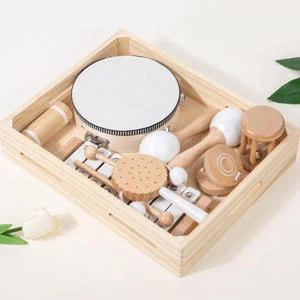 Preschool Early Education Wooden Baby Toy Infant Grasping Sensory Training Musical Xylophone Educational Toy 3D
