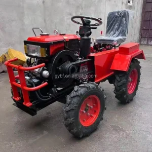 12HP Mini 4WD Wheel Tractor for Garden Planting Small Diesel Agricultural Machinery with Gearbox/Pump Ride-On for Farm Use