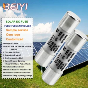 1000V DC Solar Photovoltaic Fuses 6A-32A High Voltage Electrical Protection for Photovoltaic Systems Matched Fuse Holder