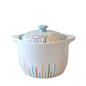 Wholesale Playful Hand-Painted Colorful Striped Lidded Ceramic Casserole Manufacturers, Suppliers
