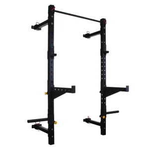 Home Use Exercise Fitness Equipment Power Training Folded Wall-Mounted Squat Rack