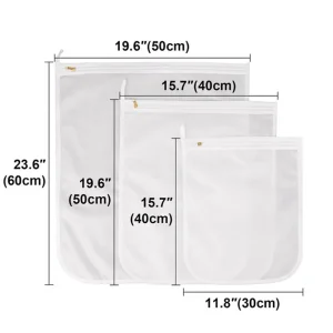 Sacos de Lavagem de Malha Tubular Reutilizáveis para Produtos - Saco de Rede com Saco de Lavagem Dobrável