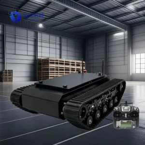 Ai Enhanced Collaborative Tracked Robot Chassis with Dual Controllers for Smart Warehouse Coordination