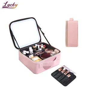 Travel Makeup Organizer with LED Mirror