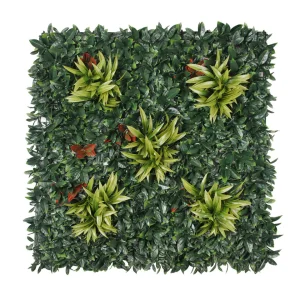 Outdoor UV Resisted PE Faux Hedge Tropical Grass Plants Wall Outside Artificial Green Wall Panel Vertical for Home Garden Decor
