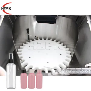 HZPK Automatic High Speed Rotary Plastic Pet Round Bottle Unscrambler Machine Bottling Turntable Bottle Feeder