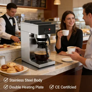 Heavybao OEM Automatic Electric Commercial Hotel Buffet Catering Drip Filter Coffee Maker Brewer Machine
