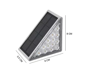 Instale facilmente luzes solares para caminho de jardim, material ABS, à prova d'água, iluminação LED externa, iluminação de escada solar com sensor