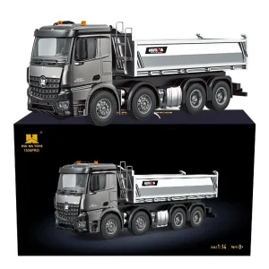 Huina 1536PRO 1/14 Scale Alloy Metal Remote Control RC Dump Truck with 13 Channels Realistic Unloading Action and Sound Effects