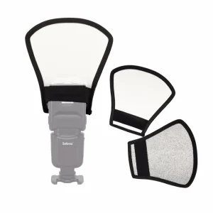 2020 Hot Hoshi 2-in-1 Silver/White Camera Flash Diffuser