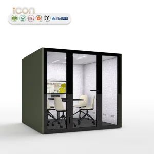 ICON Modular Office Pod Booth Acoustic Features for Office Building Hotel Use-Mobile Adjustable Modern Design Aluminum Alloy