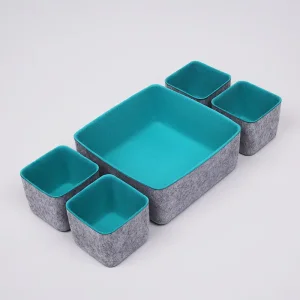 Custom Support Custom Set of 5 Felt Drawer Organizer Felt Storage Bin Desk Organizer Exporter, Company