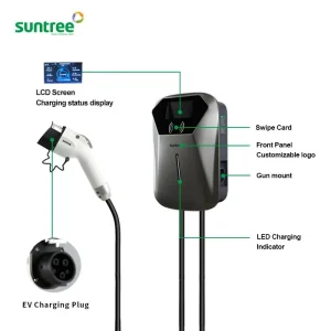 شاحن كهربائي محمول للسيارات الكهربائية 3 محطة شحن حائط 16A 11kw تيار متردد 380V