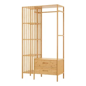 Coat Rack with 2 Drawers 4 Storage Compartments for Entryway