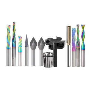 WEIX High Precision CNC Router Bits Tungsten Solid Carbide End Mills for Woodworking, Plastic Processing