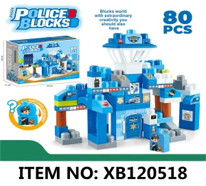 Xinbo 80 Pieces of Police Department Custom Building Blocks Best Selling Toys for Children's Science and Education Enlightenment Toy