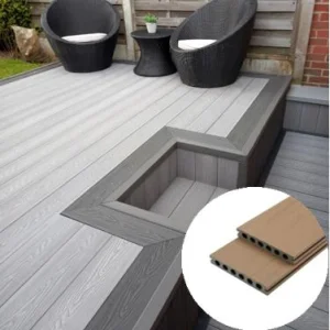 Weather Resistance Anti-UV Easy Installation Waterproof Newest Design Hollow WPC Decking