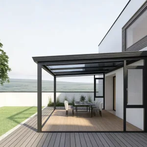 Aluminum Alloy Tempered Glass Gazebo &amp; Pergola, Electric Sunshade Canopy, Solarium, Terrace Sunshade