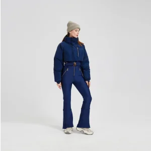 Women's High Quality Waterproof Windproof Snow Jumpsuit Winter Outdoor Plus Size Print Zip Hooded Ski Wear Loose Fit Warm