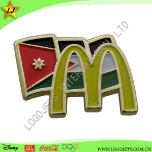 Wholesale Promotional Metal Craft Gifts Custom Macdonald Soft Enamel Metal Lapel Pin