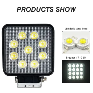 Waterproof LED Work Lights Pods Spot Square Work Light Offroad Light LED Fog Light Truck Light Driving Light Boat Lighting for Truck Pickup Jeep SUV ATV