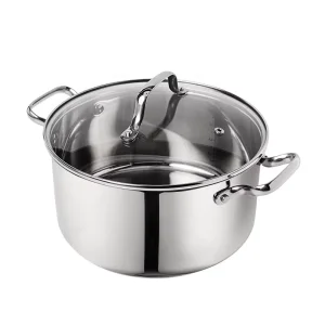 SY-Kitchenware Cookware 5 Quart Silver Casserole Cooking Pot