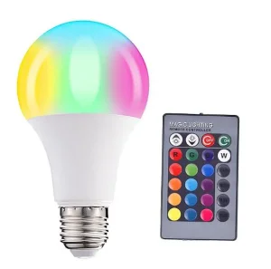 Amazon Hot Sale Morden Party Color Changing Remote Dimmable 3W 5W 10W 15W LED Colorful RGB Light Bulb