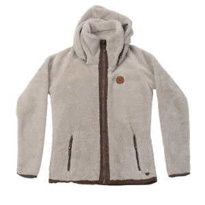 Wholesale Women's full zip high collar coral fleece hoodie