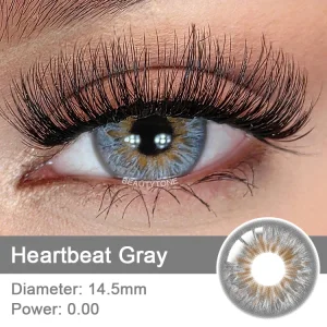 Lenses Eye Contact Color for a Yearly Use Heartbeat Gray New Style 14.5 Big Size No Power Contact Lenses for Brown Eyes