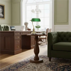 Elegant Solid Wood Round Side Table, Decorative Accent Table
