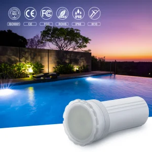 HUAXIA 1.5" Nicheless LED Pool Light IP68 Waterproof RGB Warm White Remote Spa Underwater Lamp for Vinyl Liner Concrete Pool