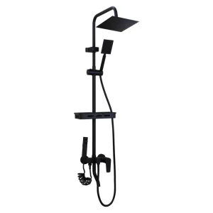 Famous Black bathroom stainless steel shower set