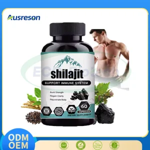 Extrato puro de Shilajit do Himalaia da Ausreson OEM, cápsula orgânica de Ashwagandha