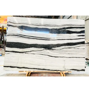 China Polished Marble Stone Bookmatch Slabs Panda White Marble for Interior Floor/Wall Tiles Countertop/Vanity Top/Stairs Wholesale Price