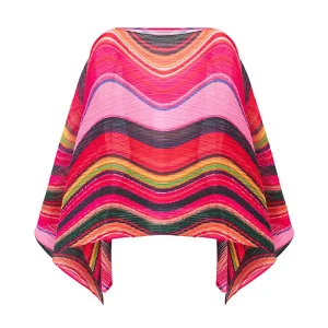 Wholesale Bohemian Multicolor Pleated Poncho Top Product, Service