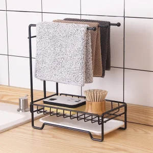 Kitchen Wall-Mounted Storage Rack Metal Sink Storage Rack Dishcloth Hanger