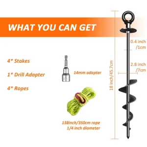 Reliable Screw in Anchors Easy to Install Ground Fixing Tool