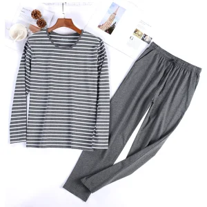 Pijamas negros para mujeres de algodón orgánico