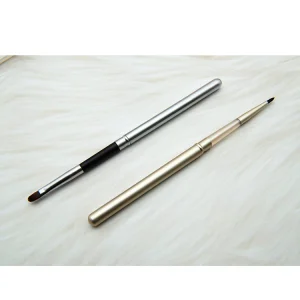 Private Label Portable Lip Brush with Aluminum Handle Customizable Professional Makeup Cosmetic Tool for Travel Used Lipstick