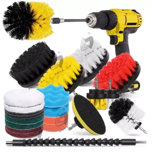 Multi-Functional 23PCS Drill Cleaning Brush Kit with Sponge and Scouring Pad for Household Cleaning