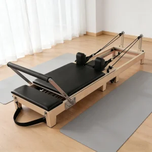 Yoga Studio Training Home Use Portable Maple Solid Wooden Foldable Reformer Pilates Bed
