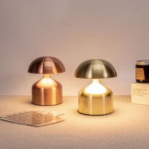 Modern Home Decor LED Table Lamp Black Classic Mushroom Design Rechargeable Features for Desk Work Children's Bedroom Bedside