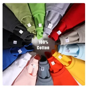 220GSM Alta Qualidade 100% Algodão Tamanho Plus Camiseta Masculina Impressa Lisa