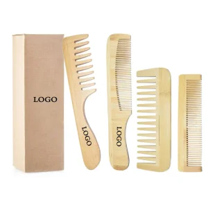Wholesale Customized Logo Big Paddle Comb High Quality Hair Brush Biodegradable Bamboo Hair Brush Natural Bamboo Hair Comb